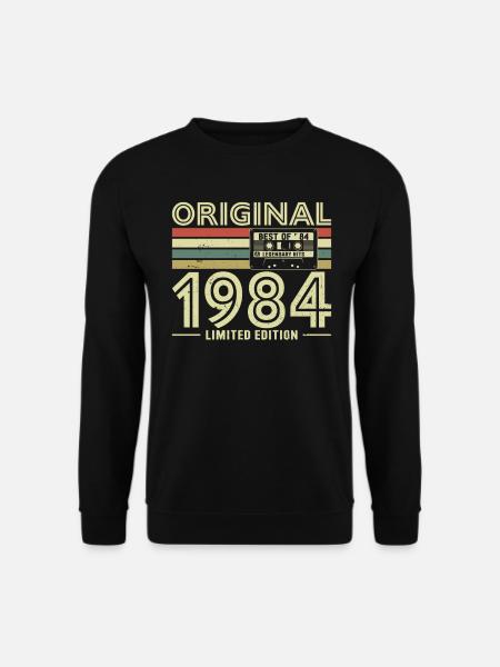 Vintage Geburtstag 1984 Retro Geschenk - Unisex Pullover - Schwarz
