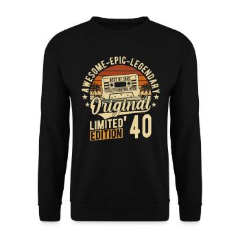Vintage 84th Birthday Retro Style 1940's - Unisex Sweatshirt - black - Front - Alina (178cm) & Michal (187cm)