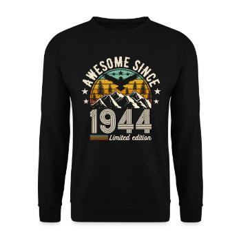 Geburtstag 1944 - Legende seit 80 Jahren - Unisex Pullover - Schwarz - Vorne - Alina (178cm) & Michal (187cm)