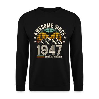 Millésime 77e anniversaire 1947 - Sweat-shirt Unisexe - noir - Devant - Alina (178cm) & Michal (187cm)