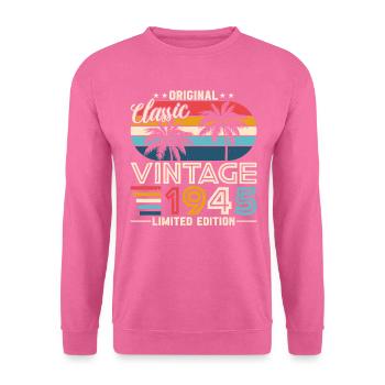 79 Jahre Geburtstag Retro 1945 - Unisex Pullover - Pink - Vorne