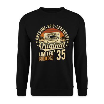 Légendaire 89e anniversaire 1935 - Sweat-shirt Unisexe - noir - Devant - Alina (178cm) & Michal (187cm)