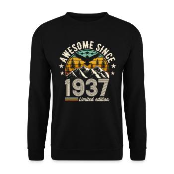 Légendaire 87e anniversaire 1937 - Sweat-shirt Unisexe - noir - Devant - Alina (178cm) & Michal (187cm)