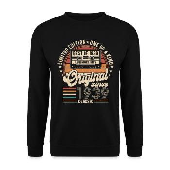 85 ans anniversaire vintage rétro 1939 - Sweat-shirt Unisexe - noir - Devant - Alina (178cm) & Michal (187cm)