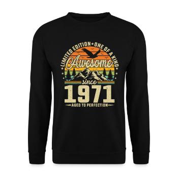 Millésime 1971 - Joie d’anniversaire - Sweat-shirt Unisexe - noir - Devant - Alina (178cm) & Michal (187cm)