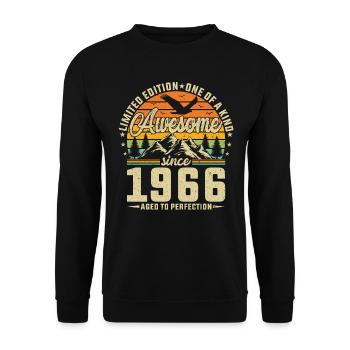 Vintage 58th Birthday Retro 1966 - Unisex Sweatshirt - black - Front - Alina (178cm) & Michal (187cm)