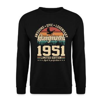 Legendary 73rd birthday 1951 - Unisex Sweatshirt - black - Front - Alina (178cm) & Michal (187cm)