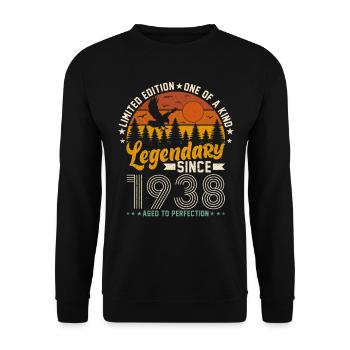 86th Birthday - Vintage Vintage 1938 Gift - Unisex Sweatshirt - black - Front - Alina (178cm) & Michal (187cm)