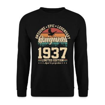 Légendaire 87e anniversaire rétro cadeau 1937 - Sweat-shirt Unisexe - noir - Devant - Alina (178cm) & Michal (187cm)