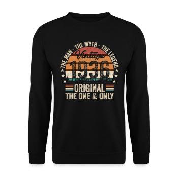 Millésime 88e anniversaire 1936 - Sweat-shirt Unisexe - noir - Devant - Alina (178cm) & Michal (187cm)