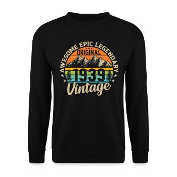 Vintage 1939 Geburtstag - Unisex Pullover - Schwarz - Vorne - Alina (178cm) & Michal (187cm)