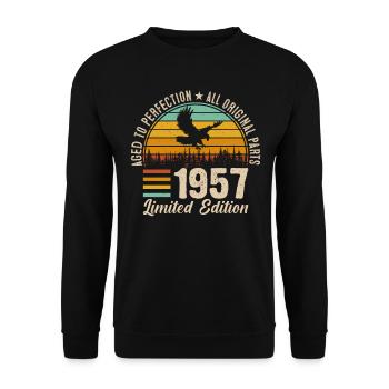 Légendaire 67e anniversaire 1957 - Sweat-shirt Unisexe - noir - Devant - Alina (178cm) & Michal (187cm)