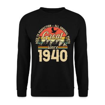 Anniversaire des années 1940 - Sweat-shirt Unisexe - noir - Devant - Alina (178cm) & Michal (187cm)