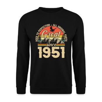 Legendary 73rd birthday 1951 - Unisex Sweatshirt - black - Front - Alina (178cm) & Michal (187cm)