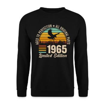 Millésime 1965 Anniversaire - Sweat-shirt Unisexe - noir - Devant - Alina (178cm) & Michal (187cm)