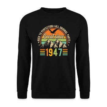Millésime 77e anniversaire 1947 - Sweat-shirt Unisexe - noir - Devant - Alina (178cm) & Michal (187cm)