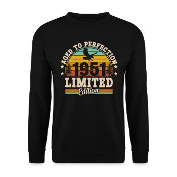 Vintage 73e anniversaire Style rétro 1951 - Sweat-shirt Unisexe - noir - Devant - Alina (178cm) & Michal (187cm)