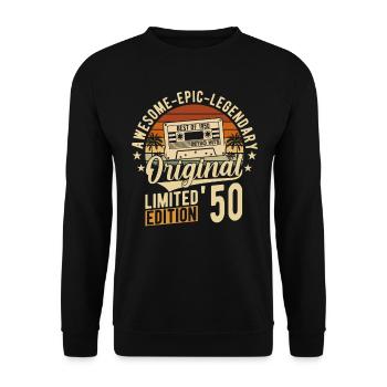 Idée cadeau vintage 74e anniversaire légendaire des années 1950 - Sweat-shirt Unisexe - noir - Devant - Alina (178cm) & Michal (187cm)