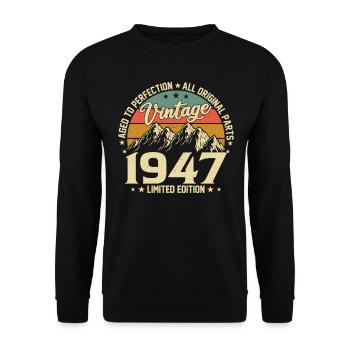 Millésime 1947 Anniversaire - Sweat-shirt Unisexe - noir - Devant - Alina (178cm) & Michal (187cm)