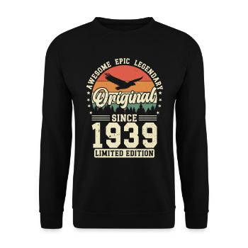 Vintage 1939 - 85 Years Birthday - Unisex Sweatshirt - black - Front - Alina (178cm) & Michal (187cm)