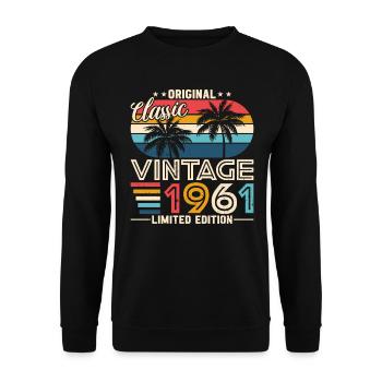 Millésime 1961 - Légendaire 63e anniversaire - Sweat-shirt Unisexe - noir - Devant - Alina (178cm) & Michal (187cm)