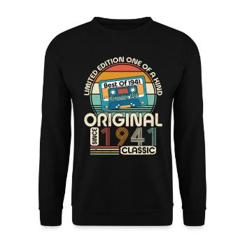 Vintage 1941 Birthday Surprise - Unisex Sweatshirt - black - Front - Alina (178cm) & Michal (187cm)