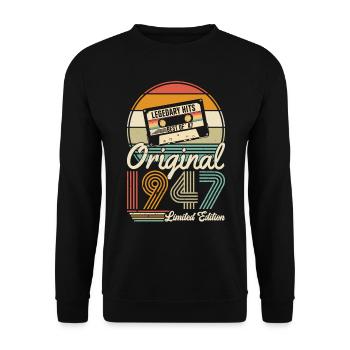 Millésime 1947 - Un 77e anniversaire légendaire ! - Sweat-shirt Unisexe - noir - Devant - Alina (178cm) & Michal (187cm)