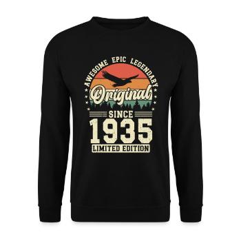 Elégant 89e anniversaire anniversaire 1935 - Sweat-shirt Unisexe - noir - Devant - Alina (178cm) & Michal (187cm)
