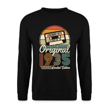 Millésime 1935 - Rétro - Sweat-shirt Unisexe - noir - Devant - Alina (178cm) & Michal (187cm)