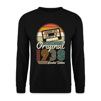 Vintage 1938 - Retro 86th Birthday Gift - Unisex Sweatshirt - black - Front - Alina (178cm) & Michal (187cm)