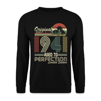 83. Geburtstag Vintage 1941 Retro Style - Unisex Pullover - Schwarz - Vorne - Alina (178cm) & Michal (187cm)