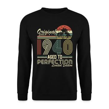 Anniversaire des années 1940 - Sweat-shirt Unisexe - noir - Devant - Alina (178cm) & Michal (187cm)