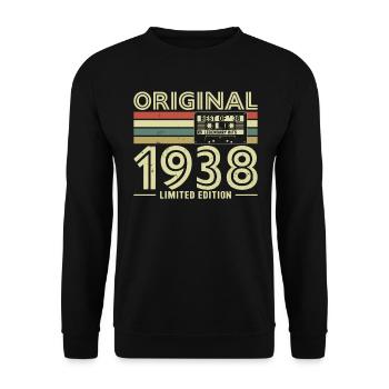 Vintage 1938 Geburtstag - Unisex Pullover - Schwarz - Vorne - Alina (178cm) & Michal (187cm)