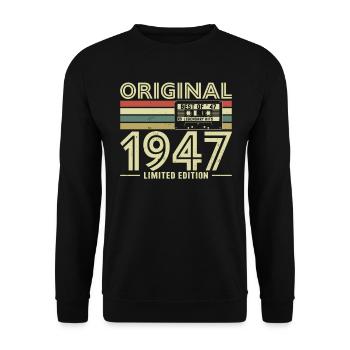 Millésime 1947 Anniversaire - Sweat-shirt Unisexe - noir - Devant - Alina (178cm) & Michal (187cm)