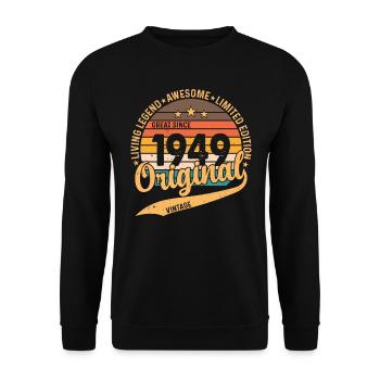Anniversaire 1949 - 75e anniversaire légendaire - Sweat-shirt Unisexe - noir - Devant - Alina (178cm) & Michal (187cm)