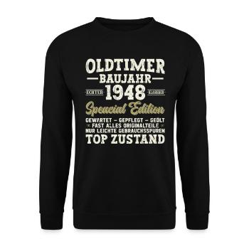 Vintage 1948 - Legendary 76th Birthday - Unisex Sweatshirt - black - Front - Alina (178cm) & Michal (187cm)