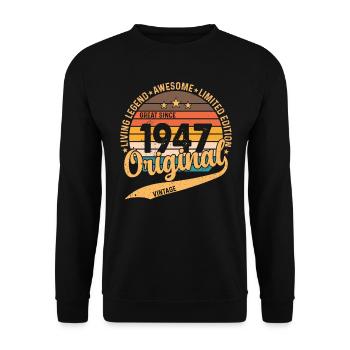 Millésime 1947 - Une année légendaire - Sweat-shirt Unisexe - noir - Devant - Alina (178cm) & Michal (187cm)
