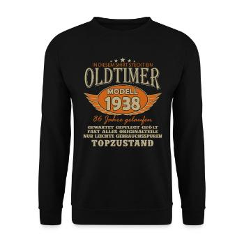 Legendary 86th Birthday 1938 Retro - Unisex Sweatshirt - black - Front - Alina (178cm) & Michal (187cm)