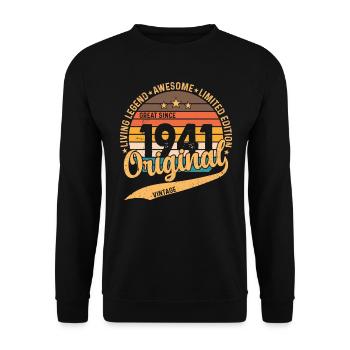 Vintage 1941 - Retro Birthday Surprise - Unisex Sweatshirt - black - Front - Alina (178cm) & Michal (187cm)