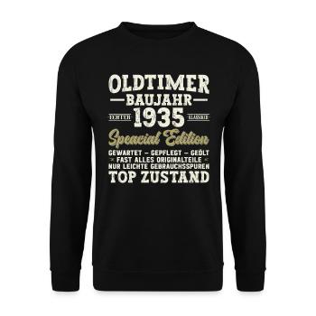 Millésime Anniversaire 1935 - 89 Ans - Sweat-shirt Unisexe - noir - Devant - Alina (178cm) & Michal (187cm)