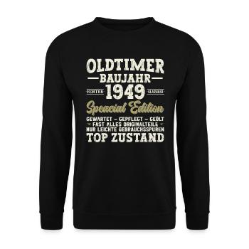 Vintage 1949 Birthday Legendary 75th Birthday - Unisex Sweatshirt - black - Front - Alina (178cm) & Michal (187cm)