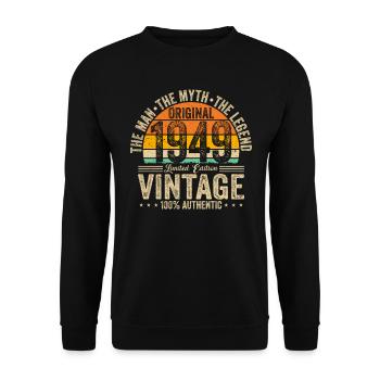 Né en 1949 - 75e anniversaire légendaire - Sweat-shirt Unisexe - noir - Devant - Alina (178cm) & Michal (187cm)