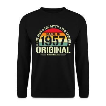 Vintage 1957 - Birthday Shirt - Retro Style - Unisex Sweatshirt - black - Front - Alina (178cm) & Michal (187cm)