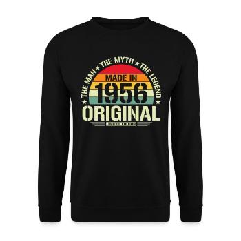 Legendary 68th Birthday - Vintage 1956 Retro - Unisex Sweatshirt - black - Front - Alina (178cm) & Michal (187cm)