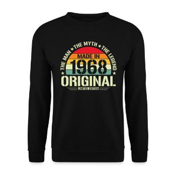 Légendaire 56e anniversaire - Millésime 1968 - Rétro - Sweat-shirt Unisexe - noir - Devant - Alina (178cm) & Michal (187cm)