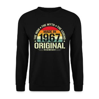 Millésime 1967 - Anniversaire - Sweat-shirt Unisexe - noir - Devant - Alina (178cm) & Michal (187cm)