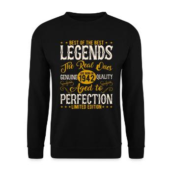Vintage 1942 - A Legendary Vintage - Unisex Sweatshirt - black - Front - Alina (178cm) & Michal (187cm)