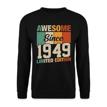 Fête d’anniversaire vintage 1949 - Sweat-shirt Unisexe - noir - Devant - Alina (178cm) & Michal (187cm)