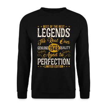 Vintage 1948 - Unisex Sweatshirt - black - Front - Alina (178cm) & Michal (187cm)