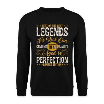 Legendärer 83. Geburtstag 1941 Retro Style - Unisex Pullover - Schwarz - Vorne - Alina (178cm) & Michal (187cm)
